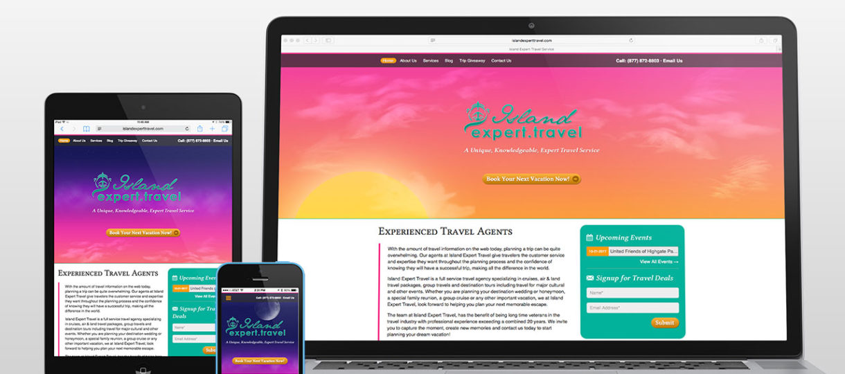 island expert travel responsive website