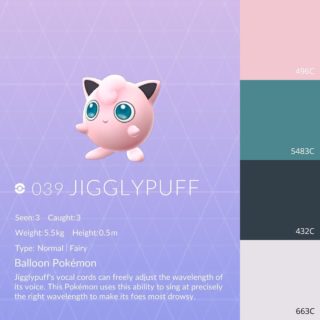 Pokemon Pantone Color Series - Jiggly Puff #pokemon #pokemongo #jigglypuff #pantone #color #design